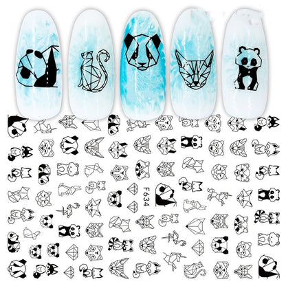 1 Stück Blumen Rosenrot Schwarz Schieber Klebedekoration Nagelkunst Aufkleber Russisches Design 3D Klebeschieber Aufkleber