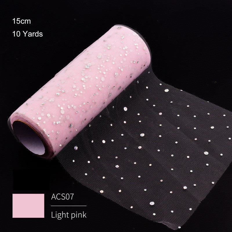 Sequined Net Yarn Small Dot Gauze Scarf