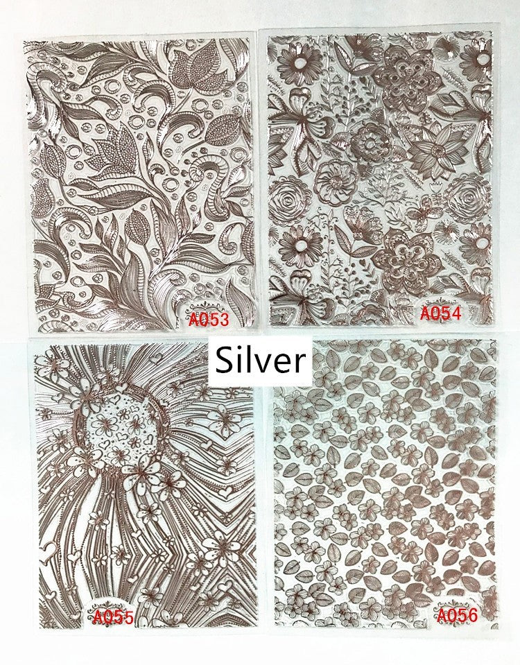 3D-Metalllinien-Nagelaufkleber in Hohlgold, selbstklebend