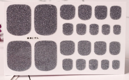 22 Nagelsticker, einfarbig grün, Zwiebelpuder, Fußsticker