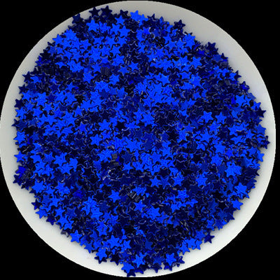 3 mm großer Nagelflicken mit fünfzackigem Stern und Pailletten