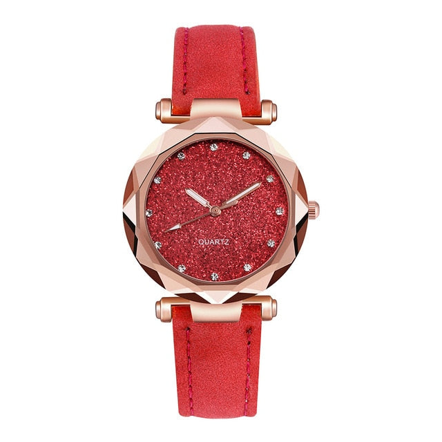 Ladies fashion Korean Rhinestone Rose Gold Quartz Watch Female