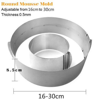 Verstellbare Kuchenform aus Edelstahl
