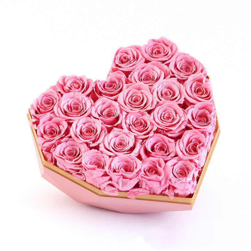 Valentinstag-Geschenkbox zum Göttinnentag und Geburtstag für die Freundin mit konservierten Blumen und Rosen