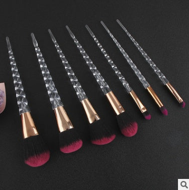 Spot 7 Kristall-Make-up-Pinselset mit transparentem Spiralgriff und Horn-Make-up-Werkzeugset (neu)