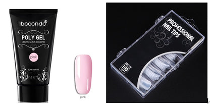 Schmerzfreie und schnelle Verlängerung durch Kristallkleber. 100 Stück in einer Box mit Kristall-Nagelmodellage.