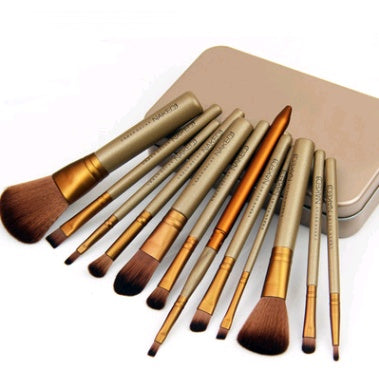12-teiliges Make-up-Pinselset aus Eisen, inklusive Make-up-Werkzeugen und Make-up-Werkzeugen