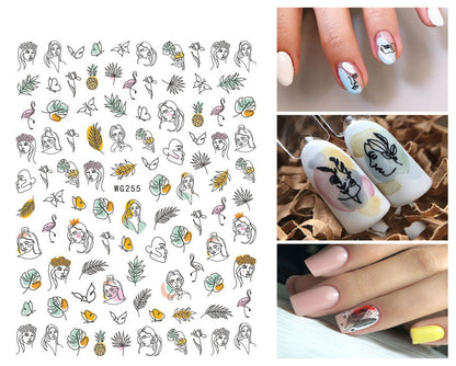 Summer Graffiti Ultra-thin Adhesive Nail Stickers