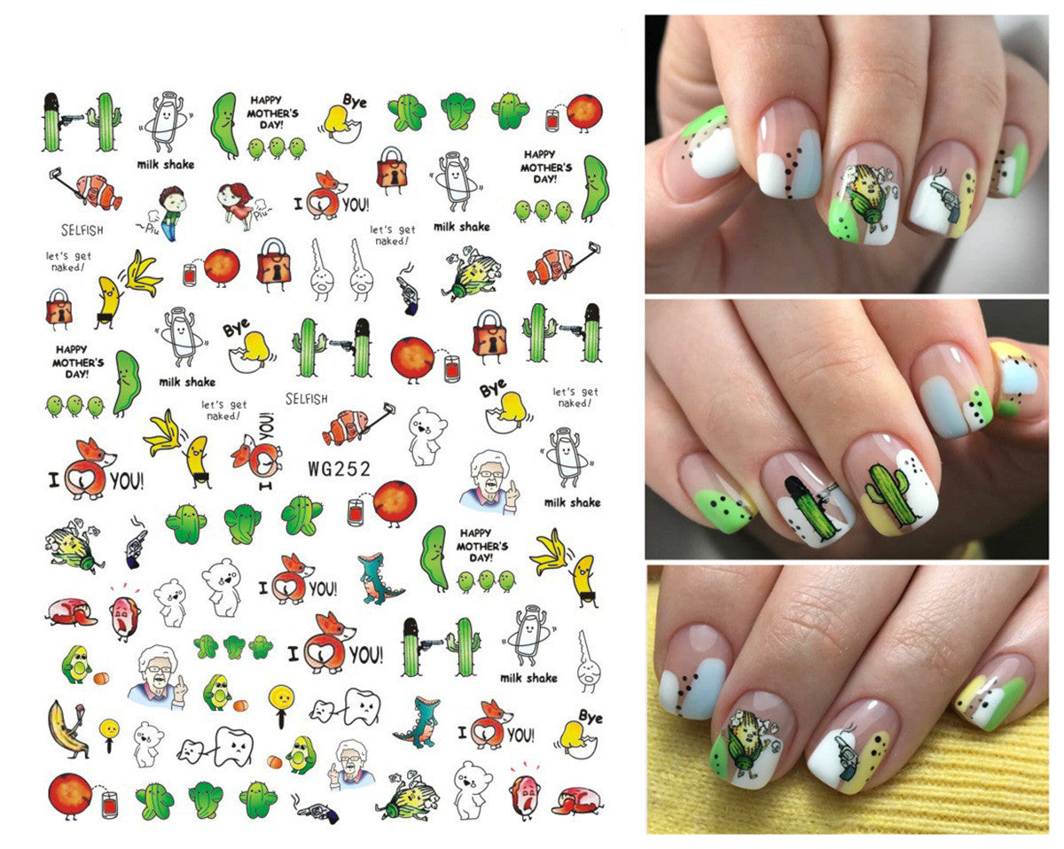 Summer Graffiti Ultra-thin Adhesive Nail Stickers