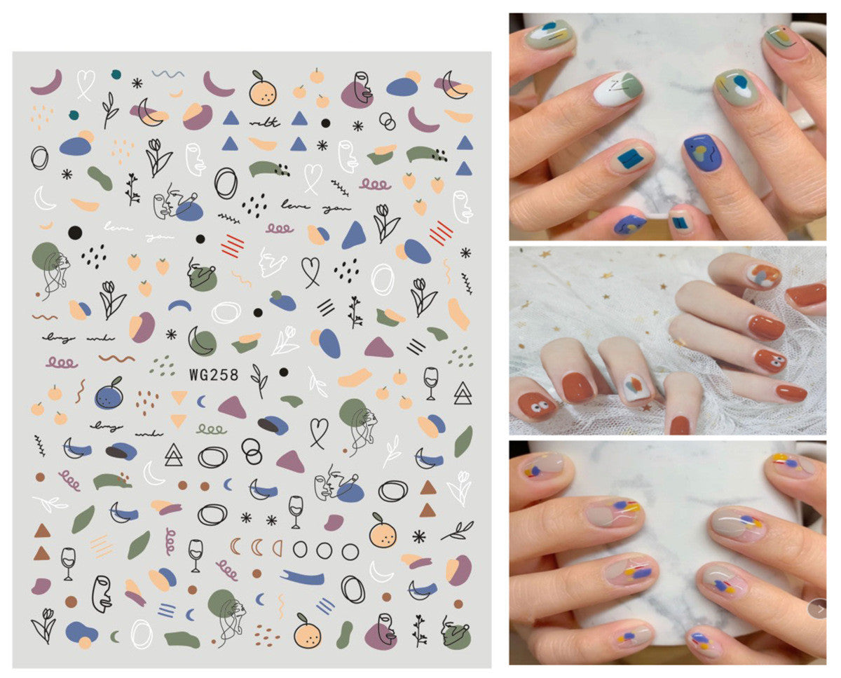 Summer Graffiti Ultra-thin Adhesive Nail Stickers