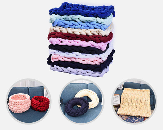 Füllgarn, handgewebtes Deckengarn, dicker Streifenstoff, Teppichgarn, maschinenwaschbar, kein Haarausfall, Fotorequisiten