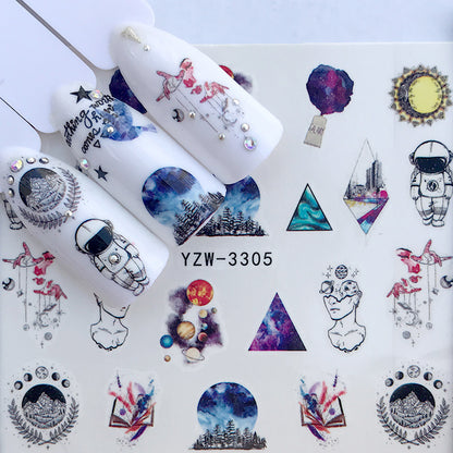 Lavendel Kosmische Giraffe Ballon Weihnachtsnagelaufkleber Tier Kinderaufkleber