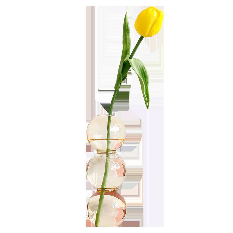 Transparente Glaskürbisvase, kleine Vase, Blumenarrangement, Trockenblumen, Hydrokultur