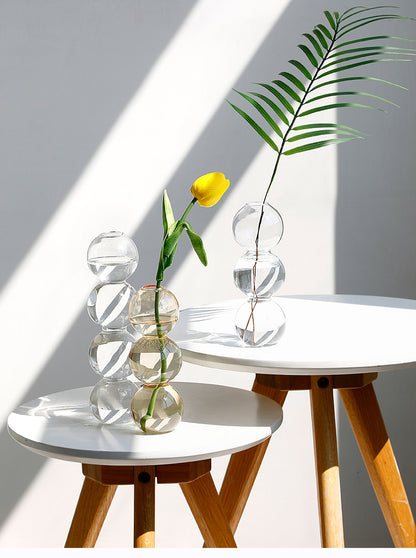 Transparente Glaskürbisvase, kleine Vase, Blumenarrangement, Trockenblumen, Hydrokultur