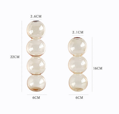 Transparente Glaskürbisvase, kleine Vase, Blumenarrangement, Trockenblumen, Hydrokultur