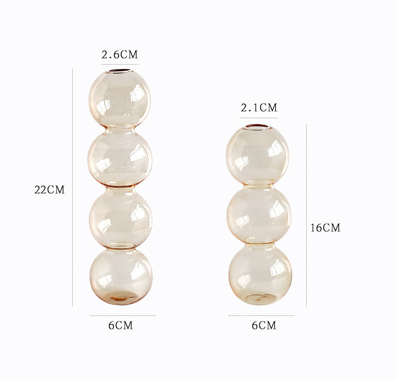 Transparent Glass Gourd Small Vase Flower Arrangement Ddried Flowers Hydroponics