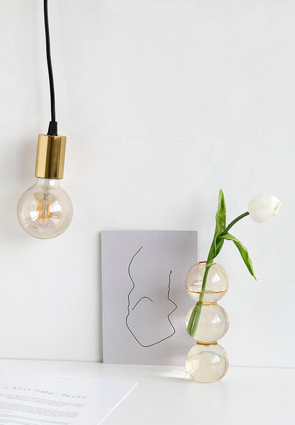 Transparente Glaskürbisvase, kleine Vase, Blumenarrangement, Trockenblumen, Hydrokultur