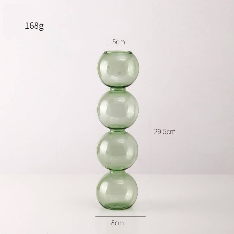 Transparente Glaskürbisvase, kleine Vase, Blumenarrangement, Trockenblumen, Hydrokultur