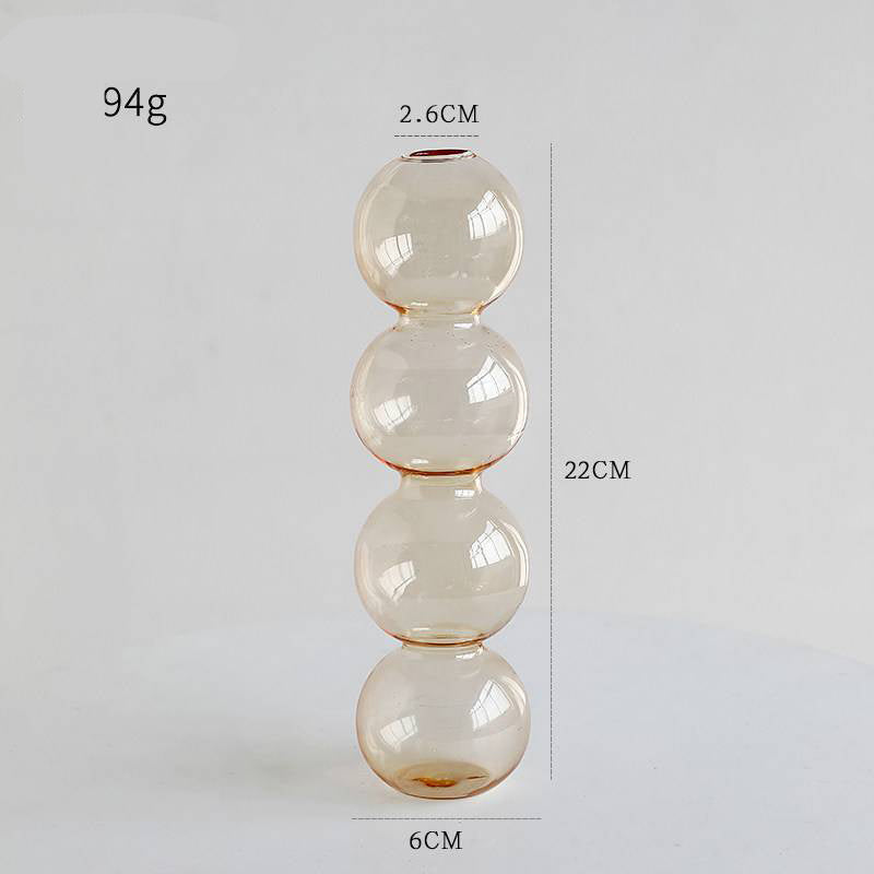 Transparente Glaskürbisvase, kleine Vase, Blumenarrangement, Trockenblumen, Hydrokultur