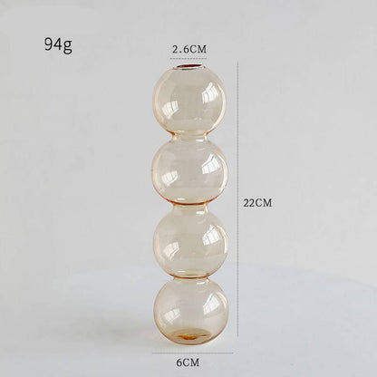 Transparente Glaskürbisvase, kleine Vase, Blumenarrangement, Trockenblumen, Hydrokultur