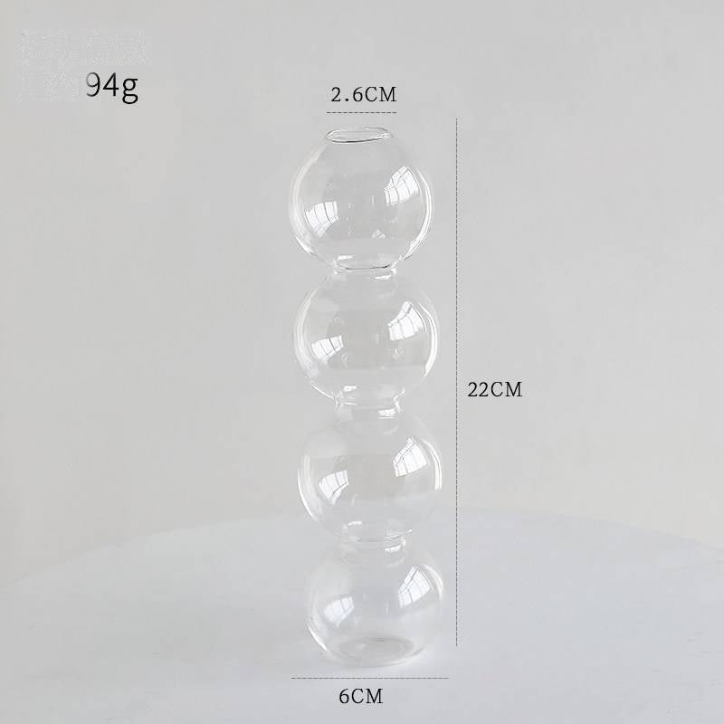 Transparente Glaskürbisvase, kleine Vase, Blumenarrangement, Trockenblumen, Hydrokultur