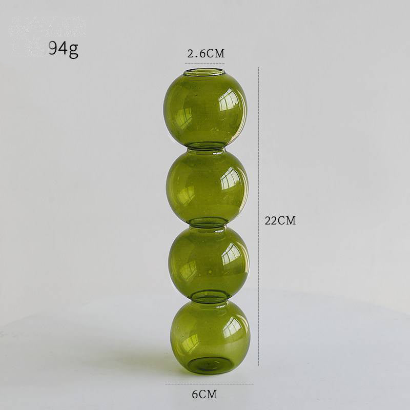 Transparente Glaskürbisvase, kleine Vase, Blumenarrangement, Trockenblumen, Hydrokultur