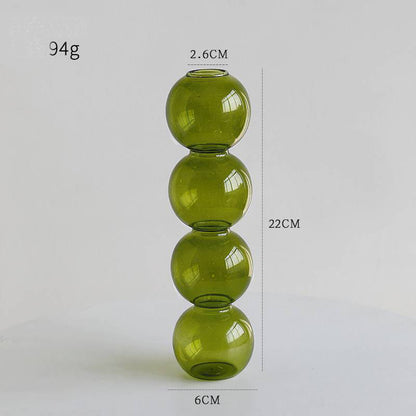 Transparente Glaskürbisvase, kleine Vase, Blumenarrangement, Trockenblumen, Hydrokultur