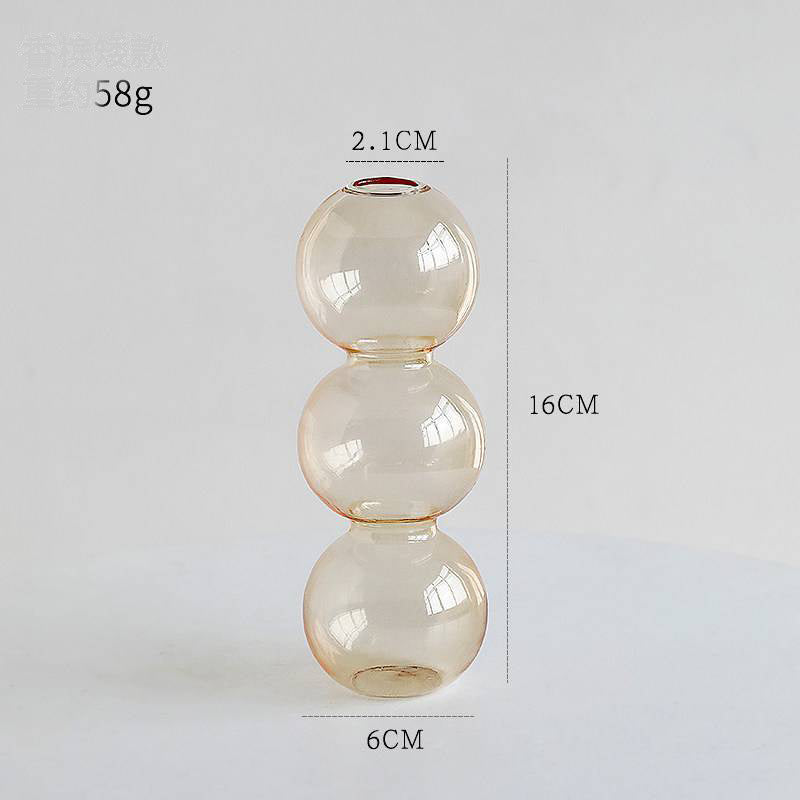 Transparente Glaskürbisvase, kleine Vase, Blumenarrangement, Trockenblumen, Hydrokultur