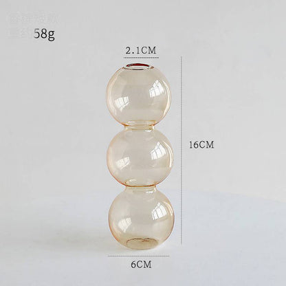 Transparente Glaskürbisvase, kleine Vase, Blumenarrangement, Trockenblumen, Hydrokultur