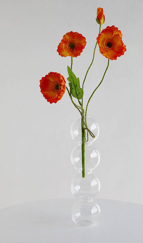 Transparente Glaskürbisvase, kleine Vase, Blumenarrangement, Trockenblumen, Hydrokultur