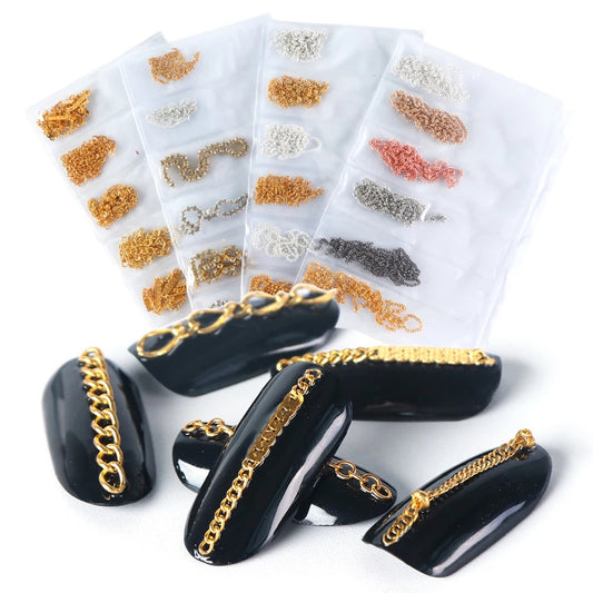 Trendige Nagelkunst: Beliebte Nageldekorationen mit Ketten aus Gold- und Silberlegierung