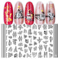 Grenzüberschreitende Nagelsticker, neue japanische, europäische und amerikanische 3D-Heißstempel-Vollsticker, schwarz-weiße Rosen-Herz-Nagelsticker