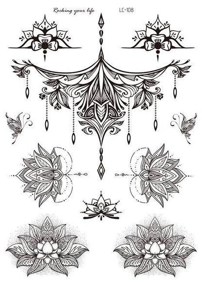 Wasserhenna-Tattoo-Aufkleber