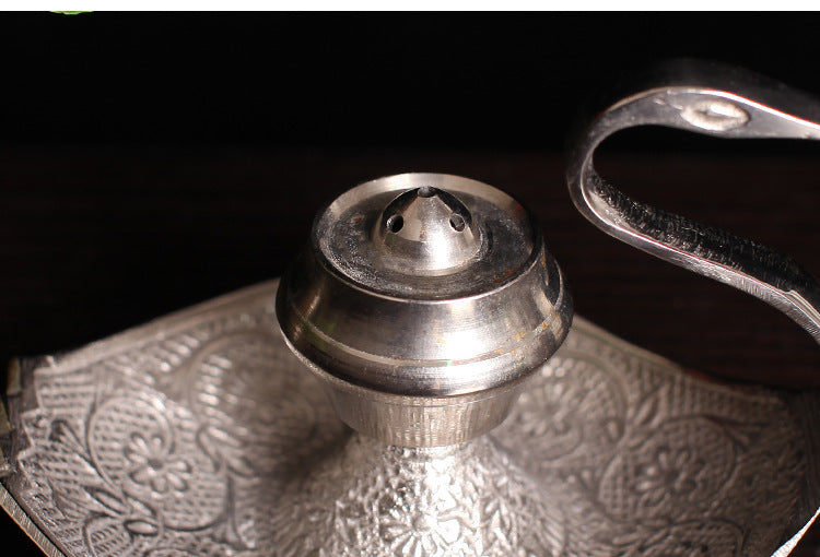 Handgefertigter silberner Schwanen-Räucherstäbchenhalter aus Kupfer mit Duftdiffusor