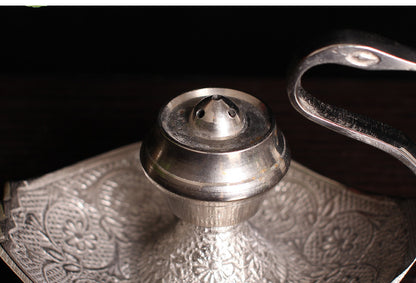 Handgefertigter silberner Schwanen-Räucherstäbchenhalter aus Kupfer mit Duftdiffusor