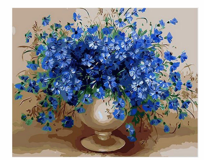 Malen-nach-Zahlen-Set mit violetten Blumen