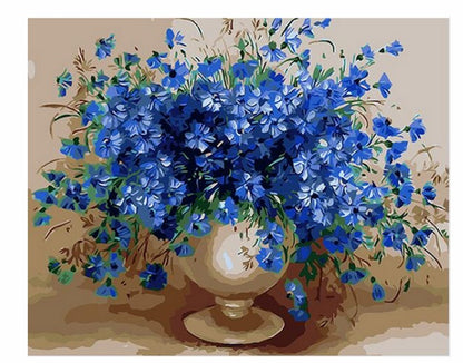 Malen-nach-Zahlen-Set mit violetten Blumen