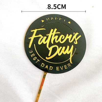 Father's Day Cake Decoration Dad Birthday Decoration Accessories Dad Double Acrylic Insert Letter Baking Decoration
