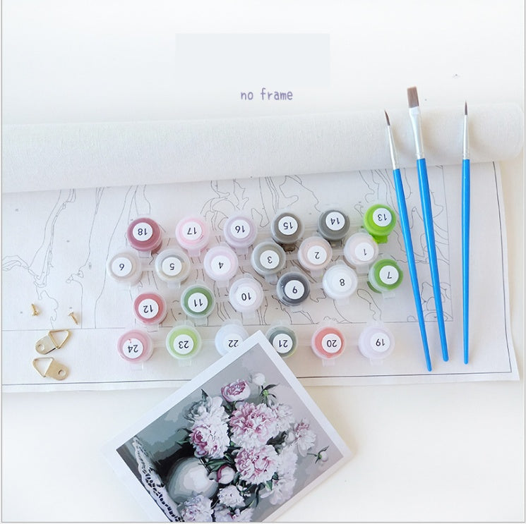 Blue And White Flowers Digital Painting