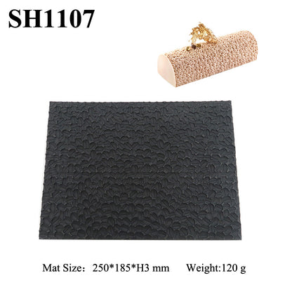 Silikon-Kuchenform für Mousse-Rollen, gewebte herzförmige Holzmaserung, Kaffeerauten-Matte