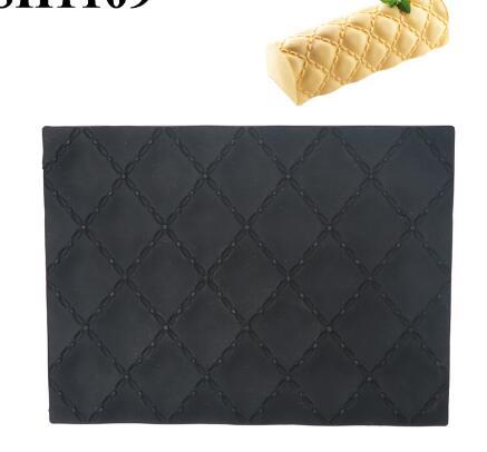 Silikon-Kuchenform für Mousse-Rollen, gewebte herzförmige Holzmaserung, Kaffeerauten-Matte