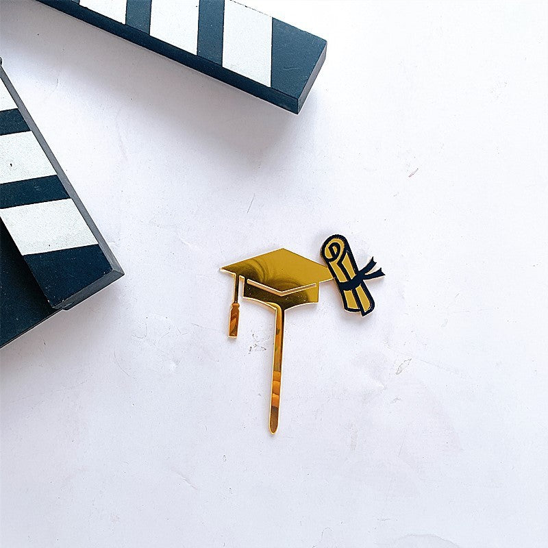 1 Stück Tortenaufsätze aus Acrylbuchstaben, Tortenfähnchen, Glückwunsch zum Absolventen, Dekorationen für die Abschlussfeier