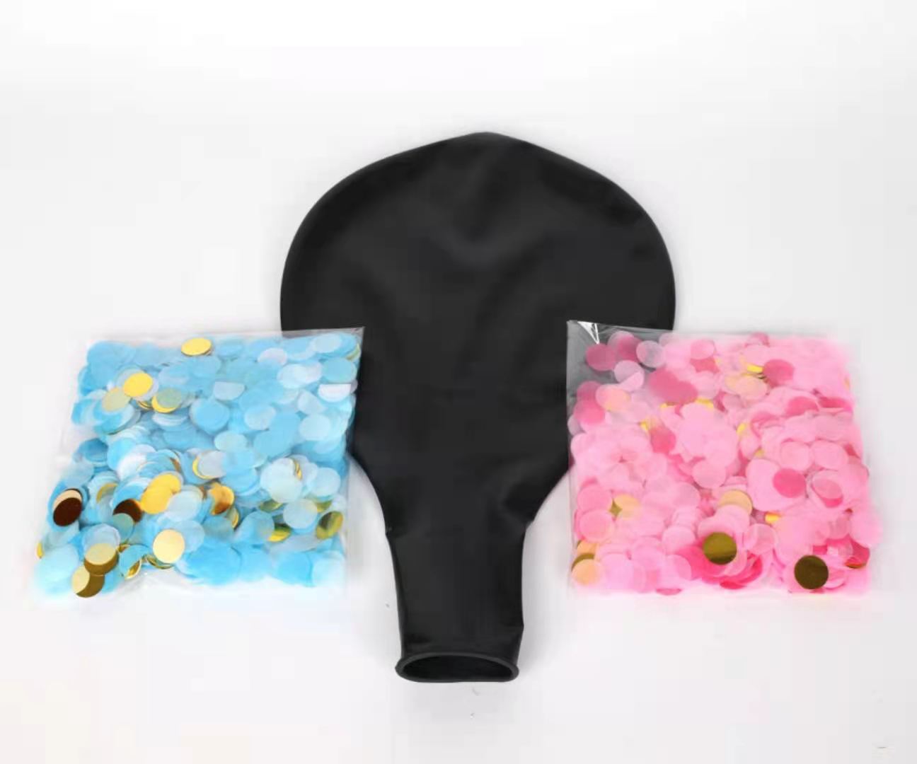 1 Stück 36-Zoll-Ballon, Junge oder Mädchen, für Gender-Reveal-Partys, schwarzes Latex