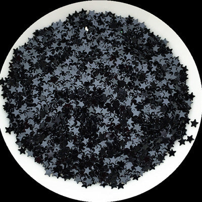 3 mm großer Nagelflicken mit fünfzackigem Stern und Pailletten