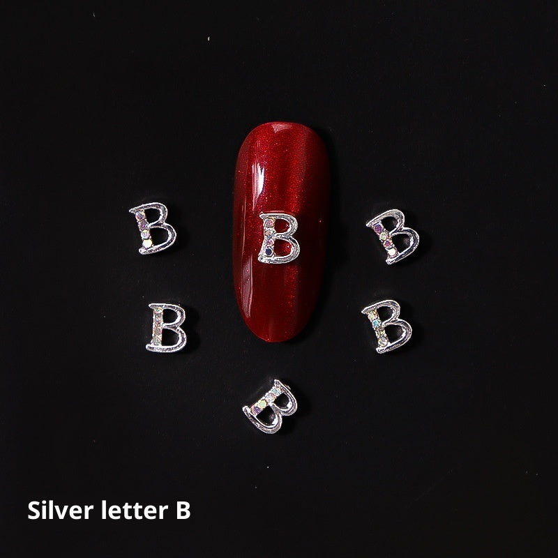 26 Buchstaben Legierung Nagelornament Nagelkristall