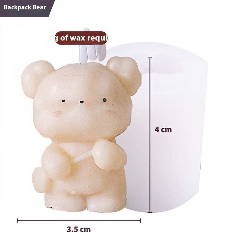 Cute Bear Candle Cake DIY Birthday Aromatherapy Candle Silicone Baking Mold