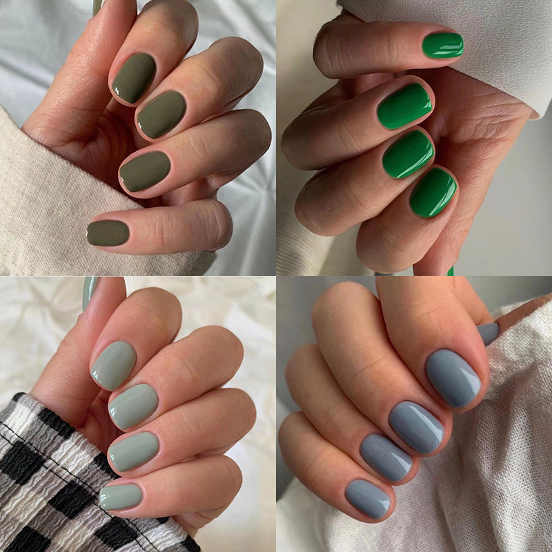 Solid Color Nail Tips Wholesale Nail Sticker Finished Product Removable Wear Finished Nail Beauty