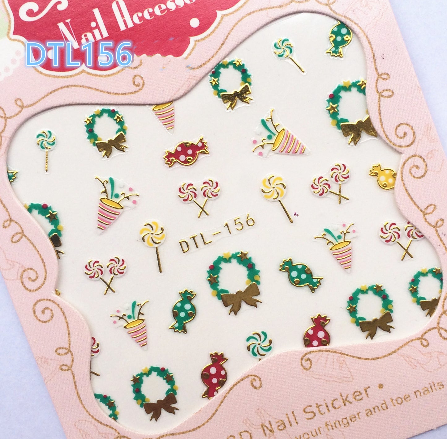 3D-Weihnachtsnagelaufkleber