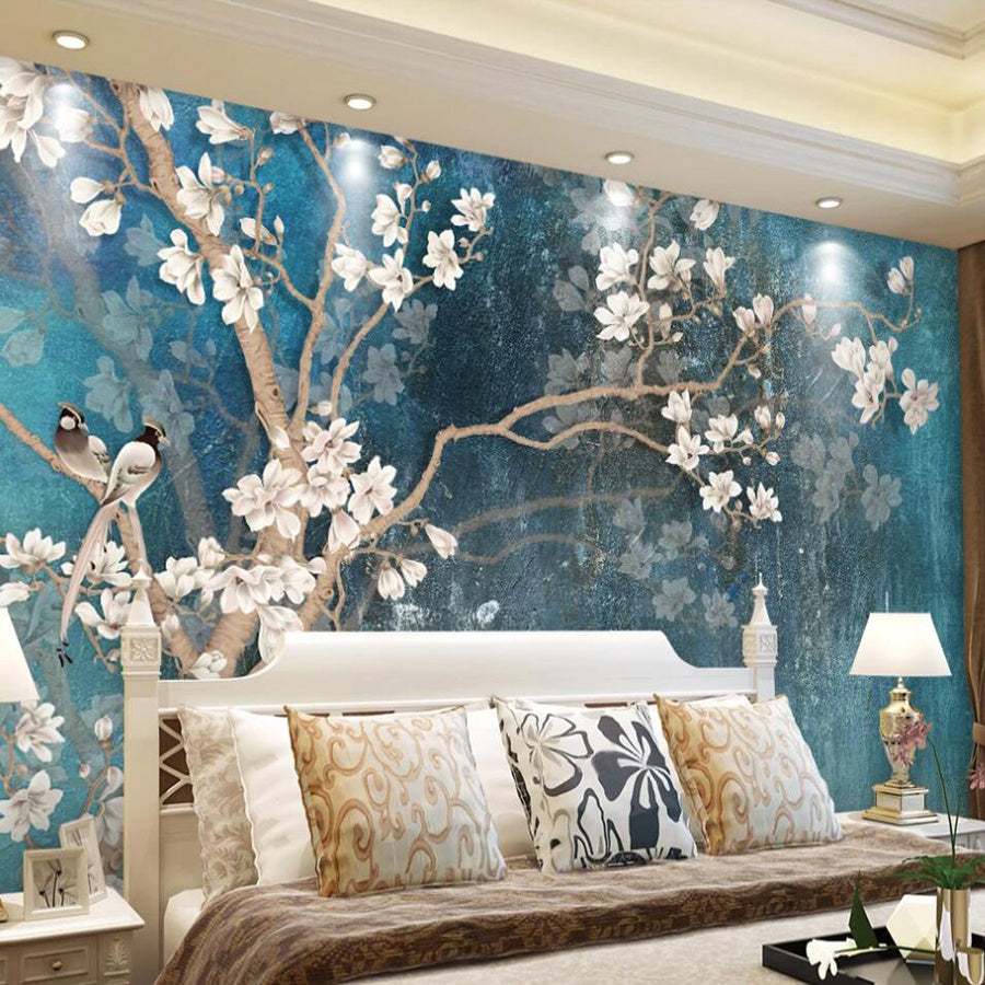 Retro handbemalte TV-Hintergrundtapete