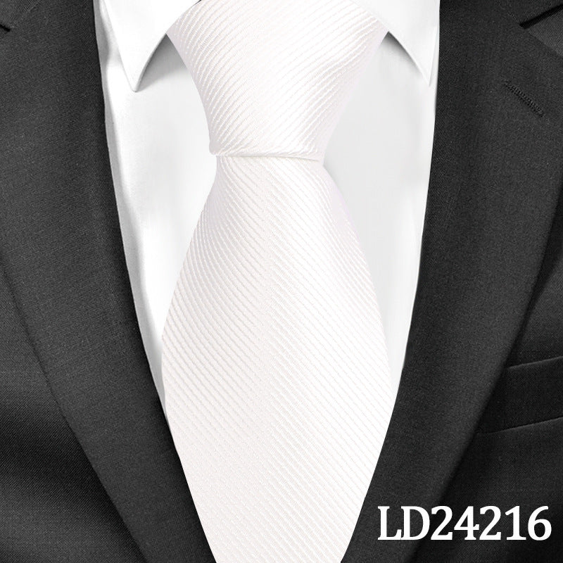 Klassisches, schlichtes Krawatten-Set aus Polyester mit Nadelstreifen, 6 cm breit, einfarbig, aus Leinen und Baumwolle, inklusive Krawattennadel und Verschluss. Dieses Set ist ein modisches Accessoire für Herrenbekleidung.